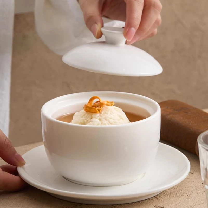 Simplicity Household Soup Pot with Dish, Hotel Tableware, One Person, Buddha Jump Wall, Bird's Nest Pitcher, Stew Pot Over Water