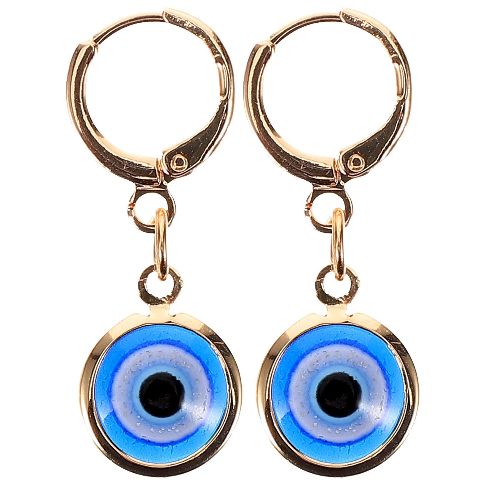 أقراط عين الشر للنساء مصنوعة من خليط معدني من الراتنج مريحة للحفلات اليومية، هدية بسيطة محظوظة مزخرفة على شكل قطرة للأذن للفتيات