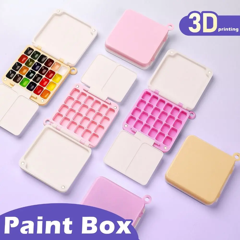 

High Quality 24-grid Watercolor Paint Box Mini Portable Pigment Box Empty Paint Case Art Student Painting