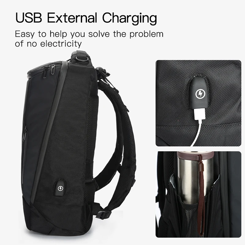 Imagem -04 - Ozuko-mochilas Impermeáveis Multifuncionais Masculinas de Grande Capacidade Malas Masculinas de Viagem de Negócios Carga Usb Mochila Laptop 17