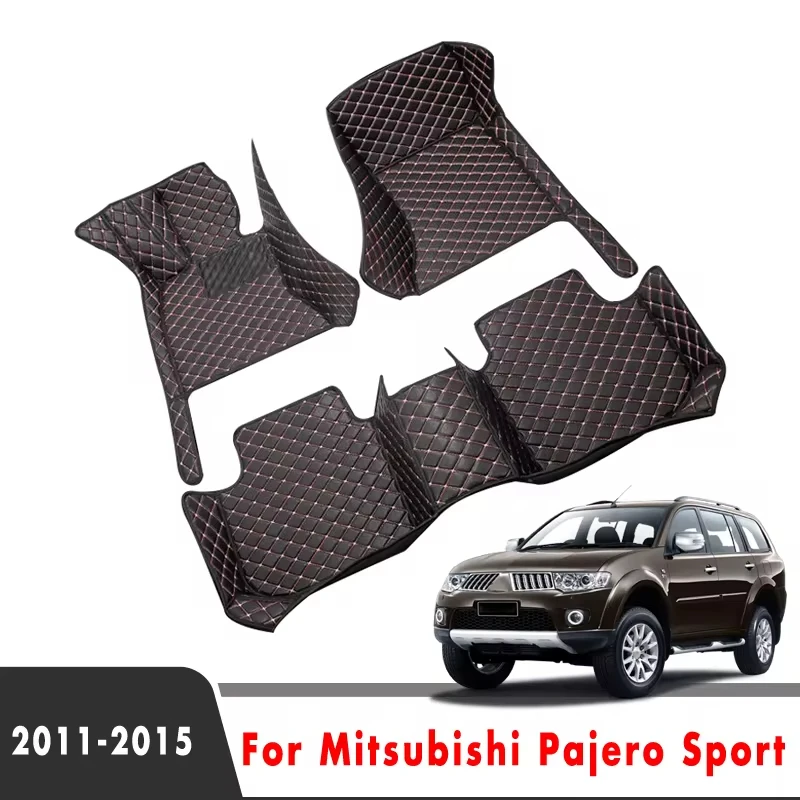 

Автомобильные коврики для Mitsubishi Pajero Sport 2015 2014 2013 2012 (5 сидений), интерьерный стиль, автомобильные коврики, водонепроницаемые коврики