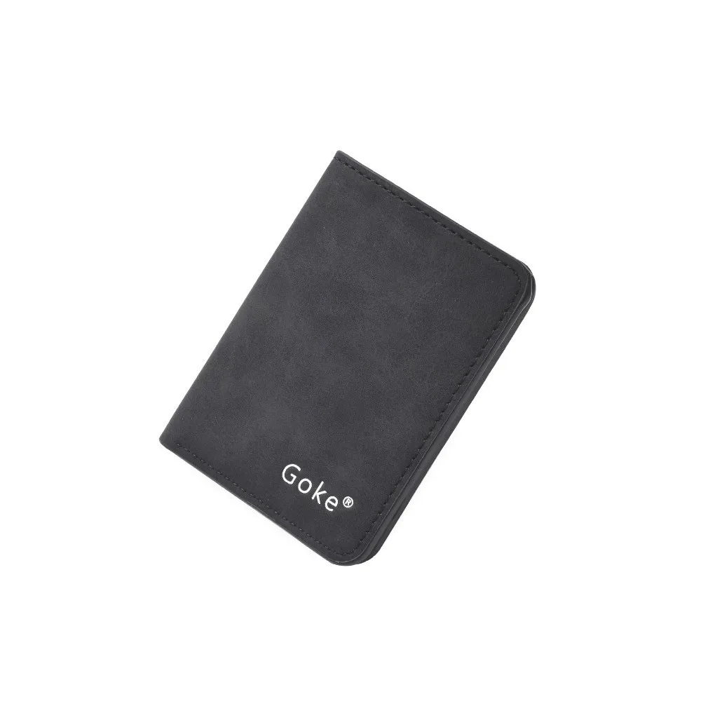 Slim Profile Men's Card Holder Mini Size Multi Card Slots Driver's License Holder Multifunctional Anti-Magnetic Mini Wallet