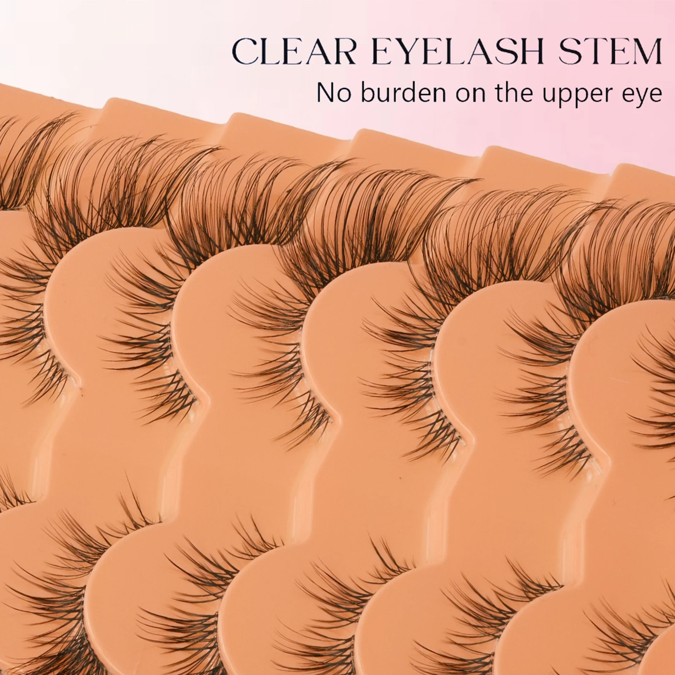 8 Pairs Wispy Criss‑Cross Strip False Eyelashes Fluffy Faux Mink Natural Voluminous Reusable Fake Lashes For Women Makeup