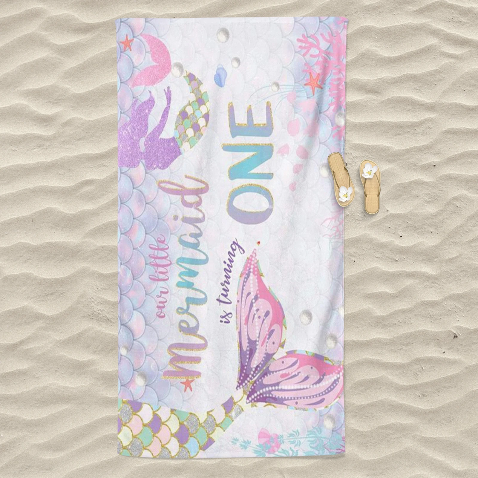 Mermaid Princess, Ellie Towel Cotton 100% Beach Travel Kids Sauna Spa Big Towels For Bath Quick Dry Women Toweltowels