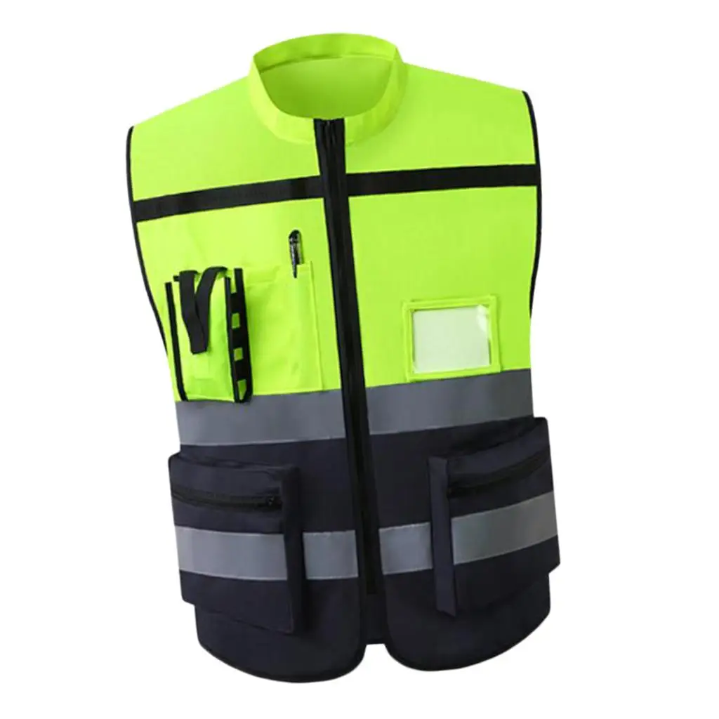 High Visibility Safety Sleeveless Shirt Reflective Vest Lightweight Quick Dry for Security EMS Police Crossing Guard