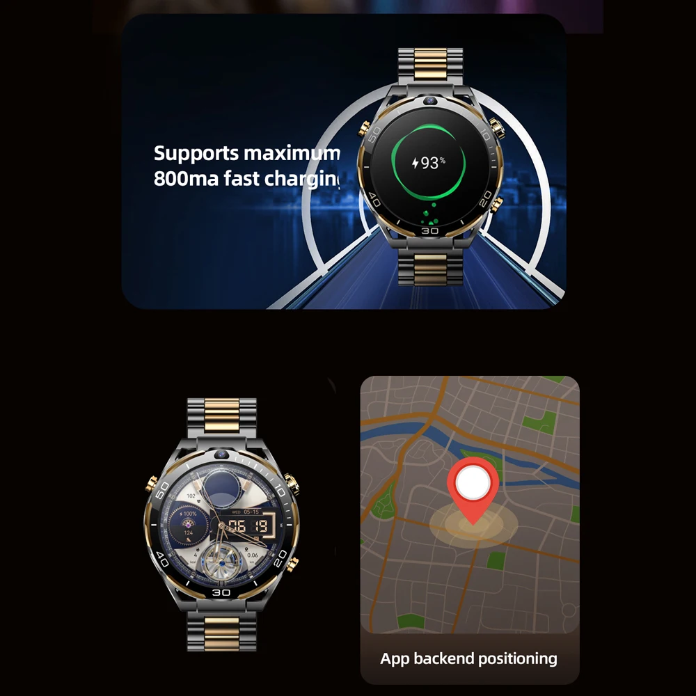 Reloj inteligente de 6 + 128GB, Monitor de ritmo cardíaco y salud, GPS, resistente al agua, tarjeta SIM, cámara Dual, videollamada 4G, reloj inteligente para hombres y mujeres, descarga por aplicación