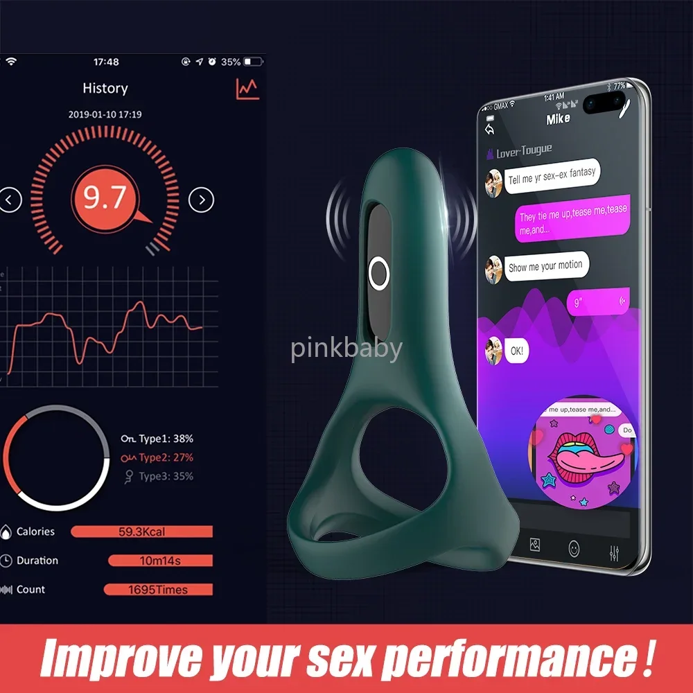 

Умное переносное кольцо для пениса APP, устройство для задержки эякуляции, увеличения эрекции, беспроводной массажер, магазин секс-игрушек для мужчин