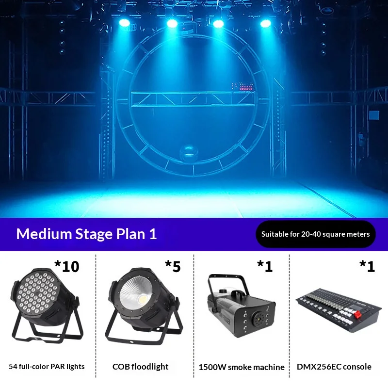 

Customizable LED Stage Lighting Kit With DMX Controller Stand And Cables Designed For Small Medium Large Venue Performance Setup