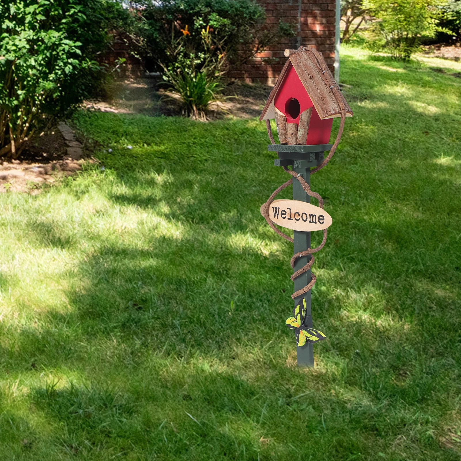 

Garden Bird Stake Decorative Yard Bird House Art Lawn naments Grass Stakes Outdoor Nest Kindergarten Ground Insert