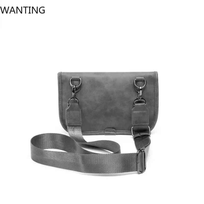 Nieuwe Trendy Heren Crossbody Tas Enkele Schouder Cross Body Tassen Heren Modemerk Ontwerp Schoudertas Grijze Kleine Vierkante Tas Heren