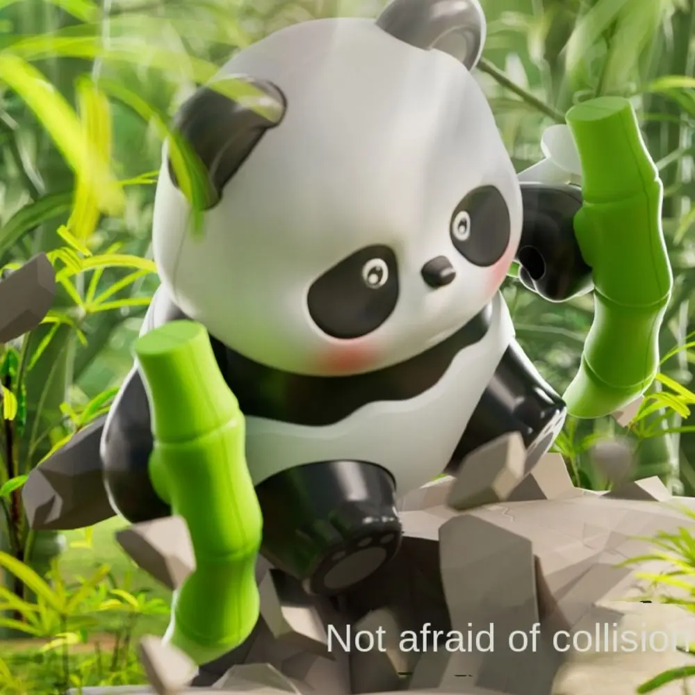 ตุ๊กตาหมีแพนด้าขยับได้ ของเล่นหมีแพนด้าหมุนได้ ของเล่นหมีแพนด้าเดินได้ ของเล่นหมีแพนด้าการ์ตูนตลก ของเล่นไขลานสำหรับเด็ก