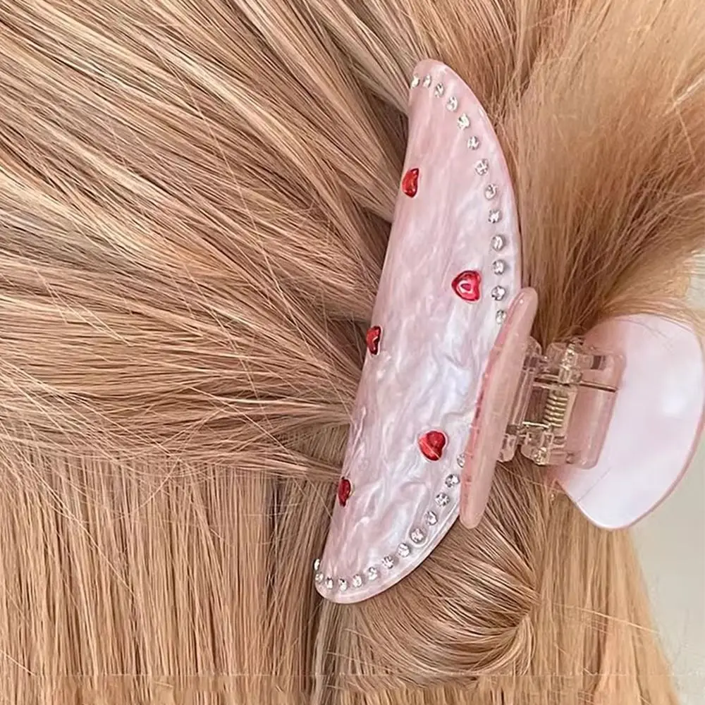 

Cute Rhinestone Love Heart Hair Claw Hair Clip Pearl Acetic Acid Hair Clip Geometry Hairpin INS Shark Clip Decoration