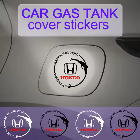 1pcs Vinyl Car Fuel Tank Cap Decoration Stickers Accessories For Honda Mugen INSPIRE XR-V CR-V UR-V CR-Z Fit Type R Type S VTEC