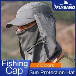 FLYSAND Visor Hat Foldable Detachable Sun Protection Breathable Mosquito Veil Camping Fishing Hiking Duck Tongue Hat Fishing