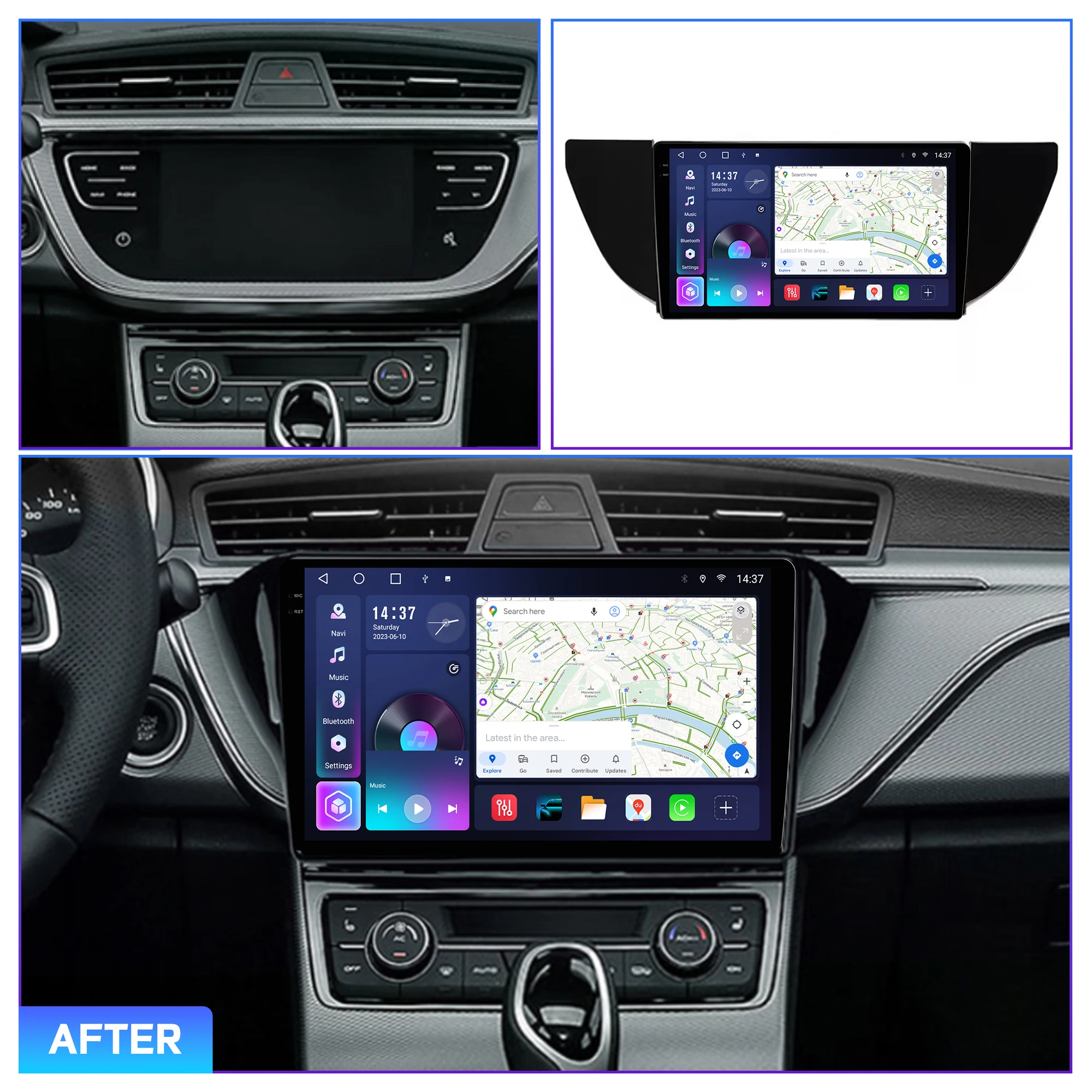 Penhui Android Car DVD Player 2 Din for Geely GS EC7 2016-2020 Multimedia Screen with DSP, Bluetooth, Audio & CarPlay