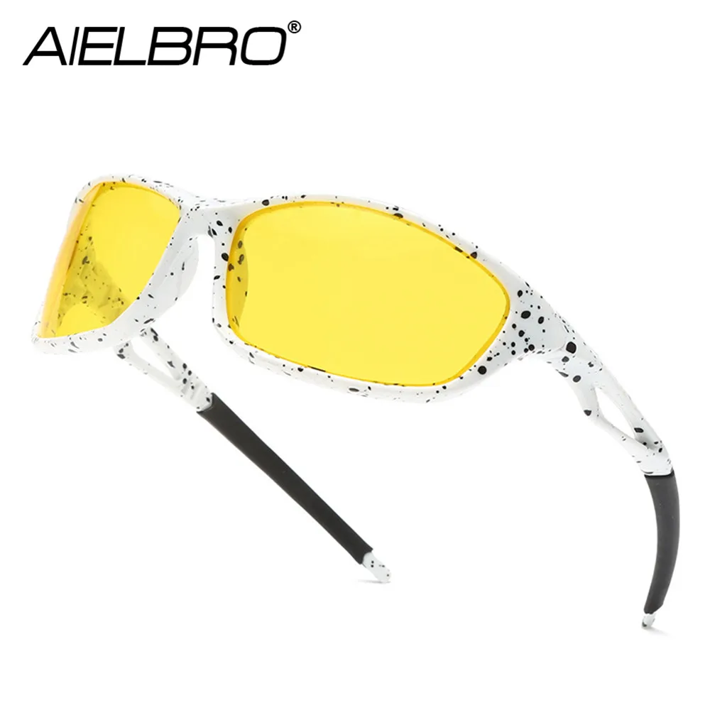 AIELBRO Cycling Glasses for Men Polarized Cycling Glasses Men\'s Bicycle Glasses Sports Lenses Night Vision Men\'s Sports Glasses