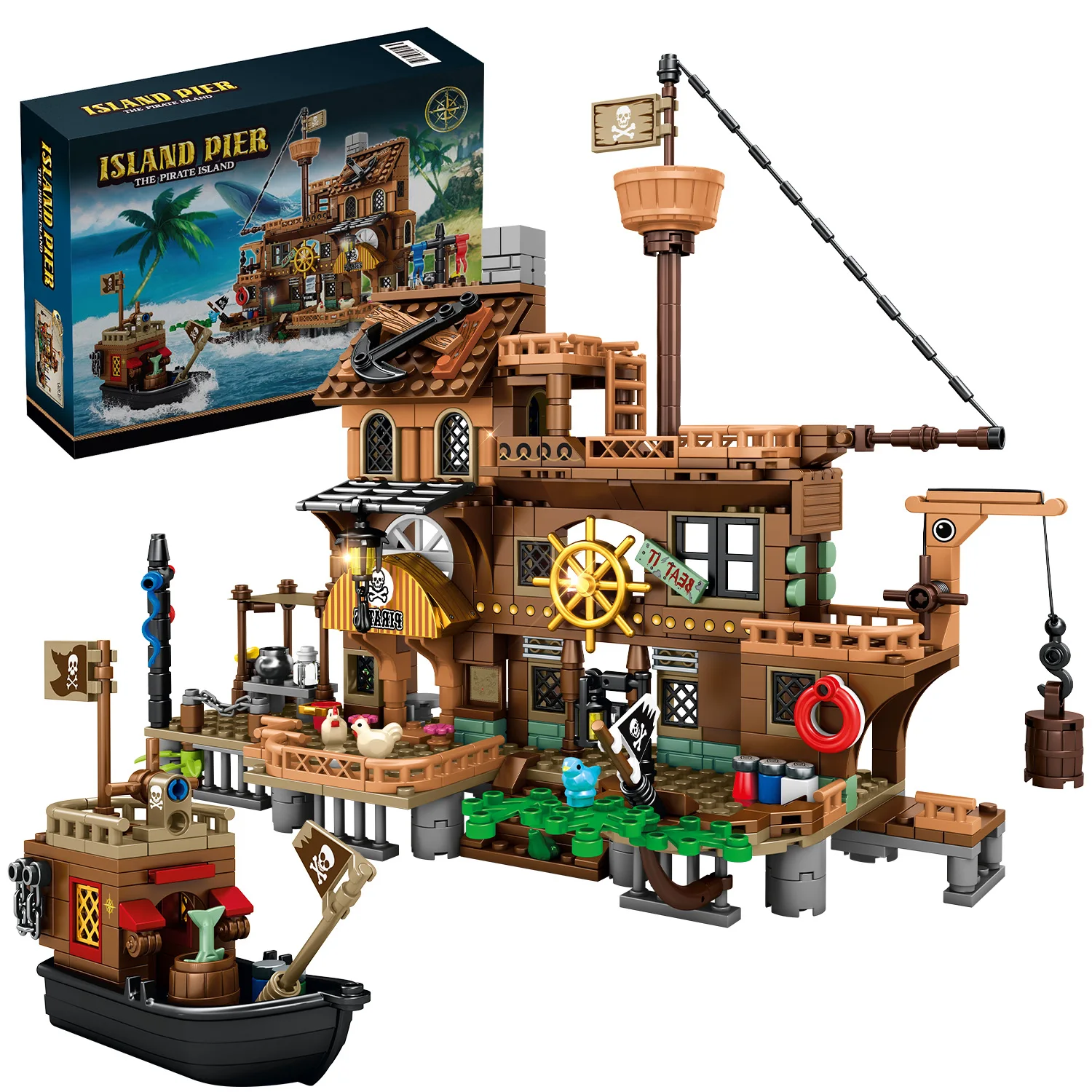 

Pirate's Wharf Center Building Blocks Set, Car Home Decoration Crafts，Craft Toys，DIY Toys，Animation Derivatives，Children Toys