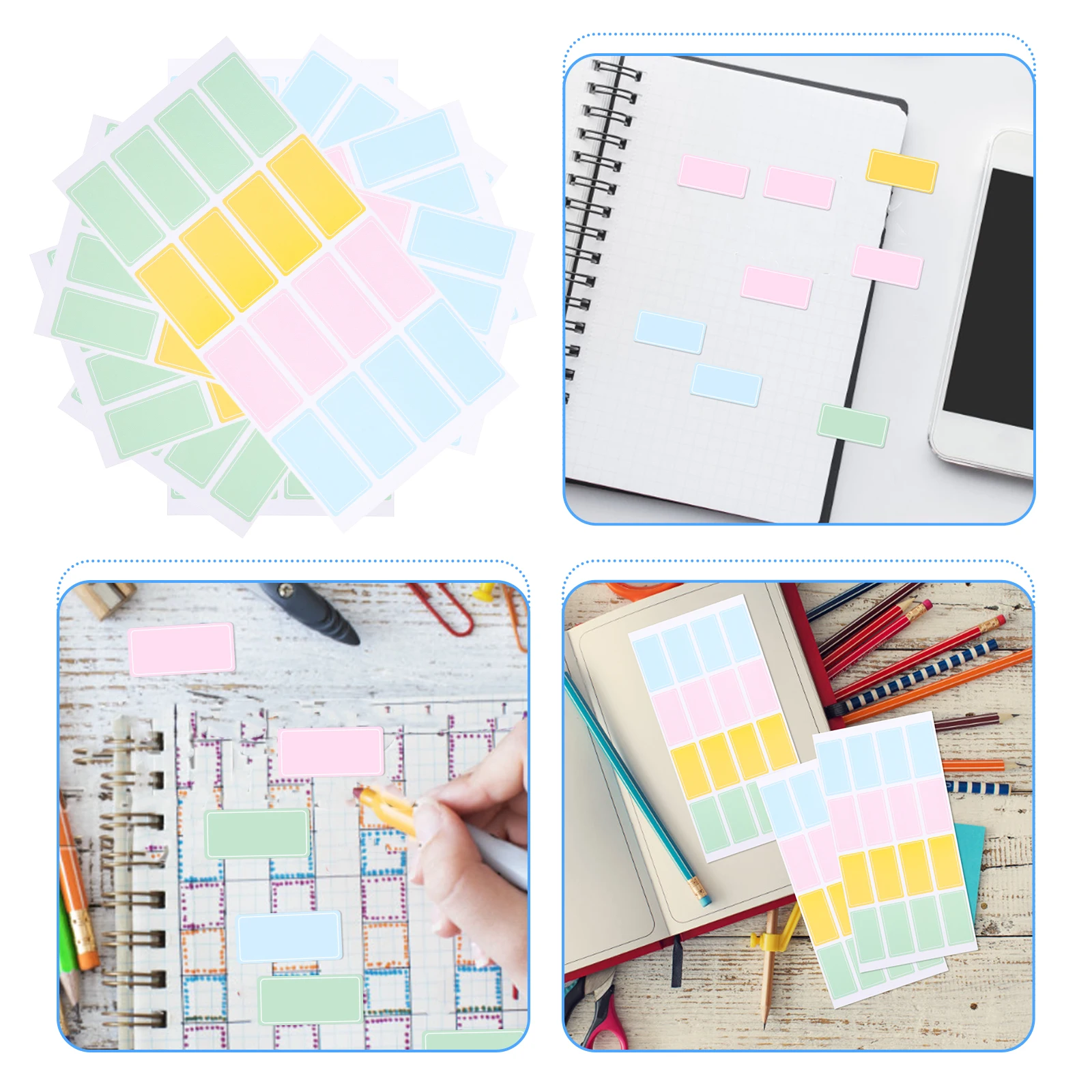 

80 шт. водонепроницаемые наклейки для сортировки, пустые записываемые наклейки с именем для офиса, классных встреч, красочные клейкие этикетки