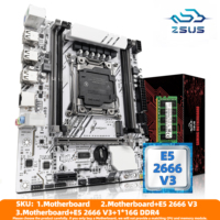 ZSUS X99-W Motherboard Set Kit With LGA2011-3 Xeon E5 2666 V3 CPU DDR4 16GB (1*16GB) 2133MHZ RAM Memory NVME M.2 SATA