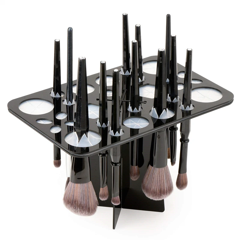 28 Holes Stand For Brush Holder Make Up Drying Rack Organizer Shelf Tree Organizer Cosmetic Foundation Brushes Dryer Stand Tool