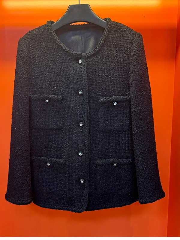 

Осень 2023, новинка, маленькое ветровое пальто Fraance, женское круглое твидовое пальто Ne Long Sve на одной пуговице для поездок на работу, Bla Thi