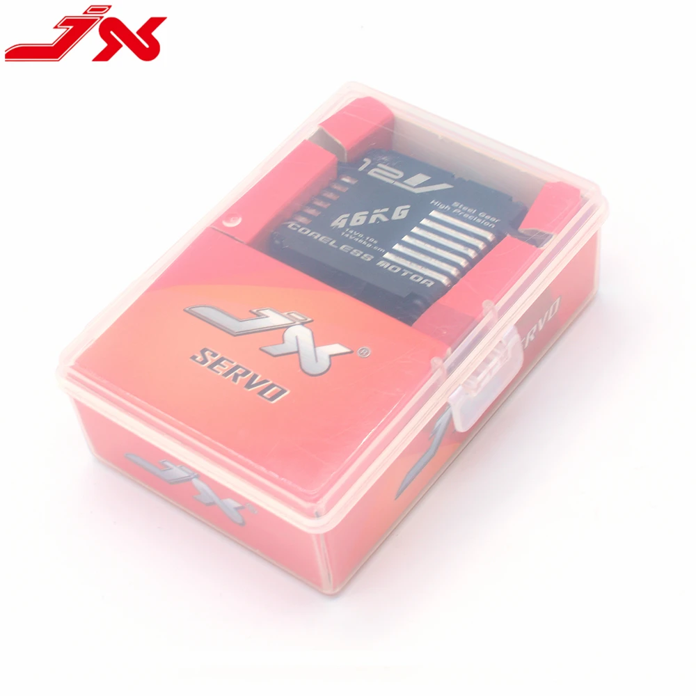 JX CLS-12V7346 73g 46kg.cm @ 12V Engrenagem de aço de alta tensão Estrutura completa de alumínio CNC Servo digital coreless para robô