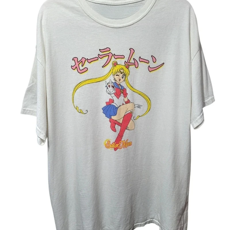 بحار القمر Takeuchi Naoko الأبيض للجنسين تي شيرت الصيف جديد خمر أزياء الرجال والنساء الشارع الشهير