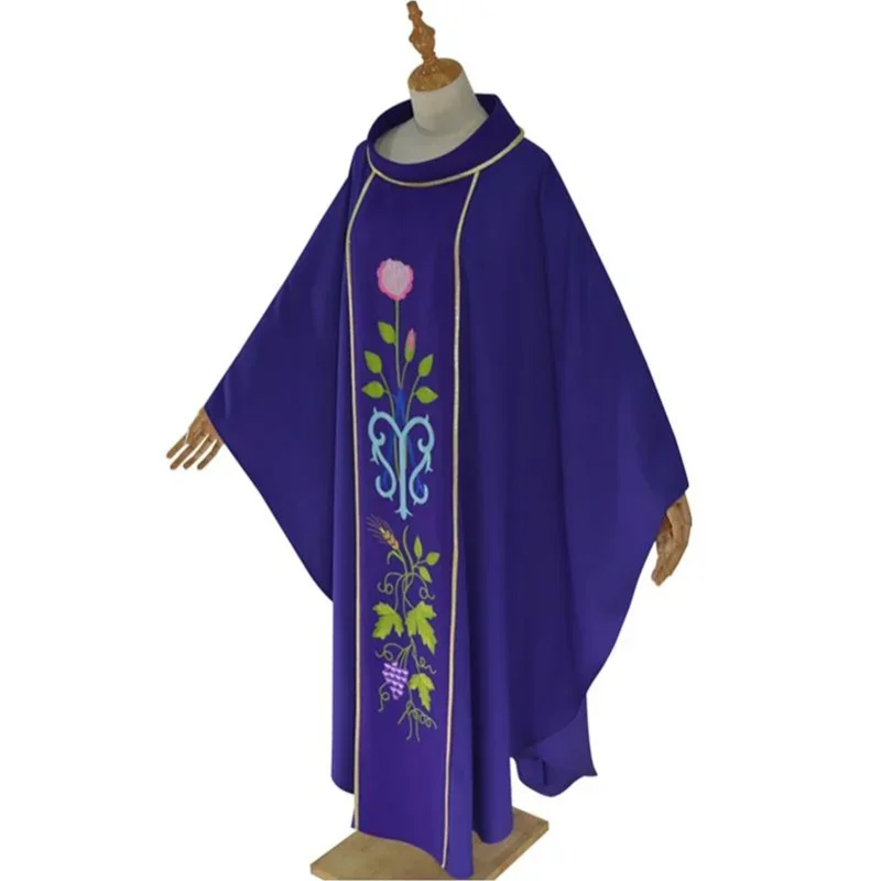 Chasuble Purple Red Green White Clergy Robe Catholic Vestments Pastors Costume Christian Liturgical Churches Priest Uniform