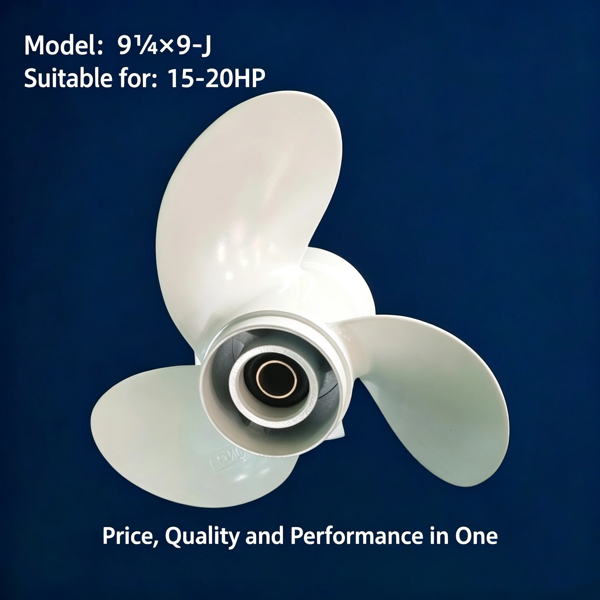 Aluminum Boat Propeller 9 1/4x9-J 9 1/4x10-J / 9 1/4x11-J for Yamaha 15-20 HP 2-Stroke Outboard Motor