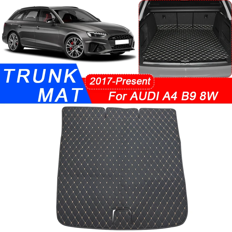 Custom Car Trunk Main Mats For Audi A4 B9 8W 2017-Present Wagon Sedan Waterproof Anti Scratch Non-slip Protect Cover Accessory