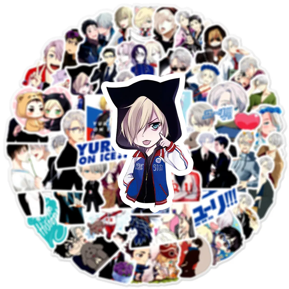 10/50PCS Japanese Manga Anime YURI!!! on ICE Main Character Katsuki Yuri Yuri Plisetsky Decorative Waterproof Sticker Kids Toy view 5