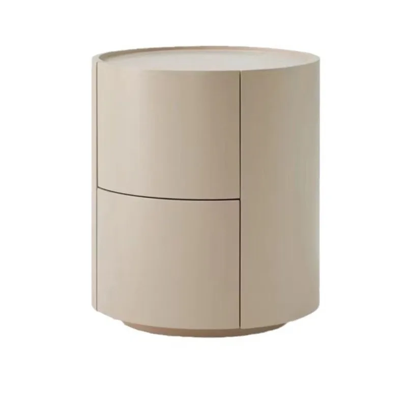 

Round paint simple bedside high-end bedroom Italian minimalist ultra-narrow cabinet