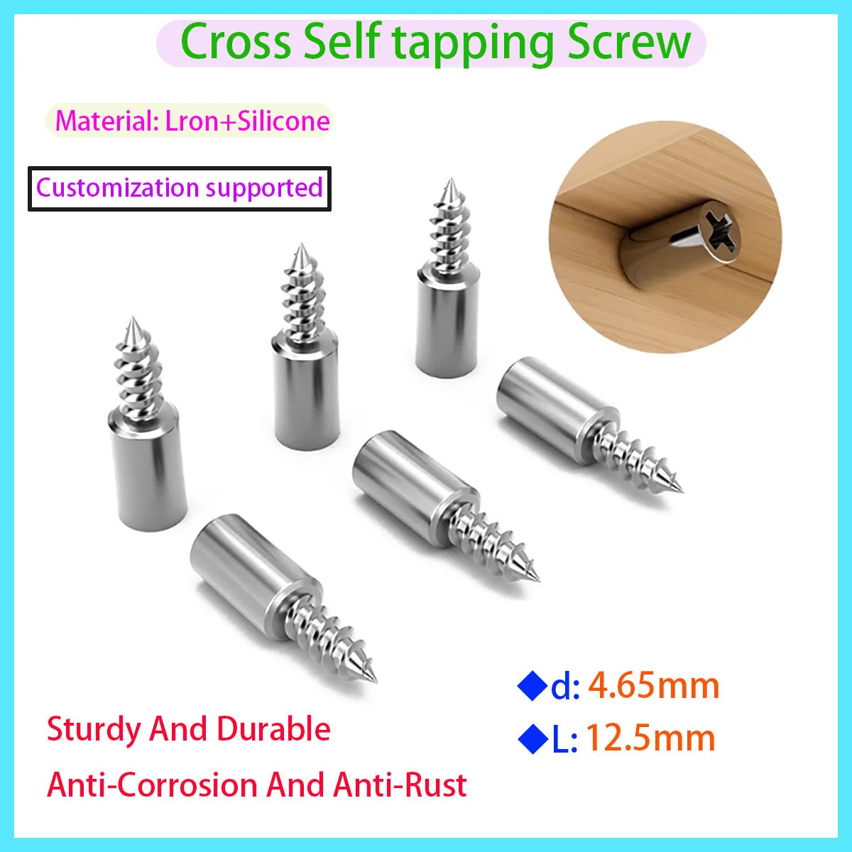

Cross Belt Rubber Sleeve Layer Self Tapping Screw Support Wardrobe Cabinet Glass Anti Slip Partition Nail