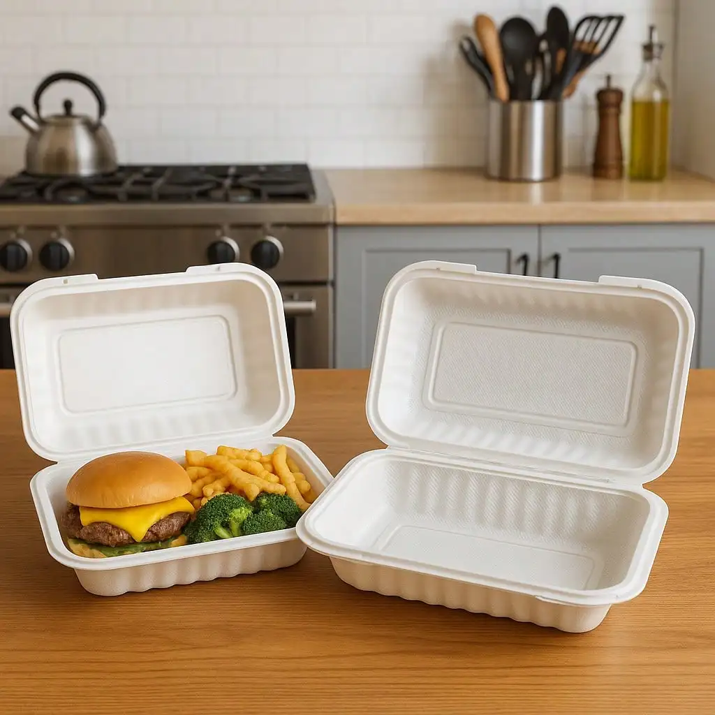 50 Pack Food Storage Containers, PP Plastic Takeout Boxes, Heavy Duty Clamshell, 29 Oz, for Restaurant Meal Prep Party