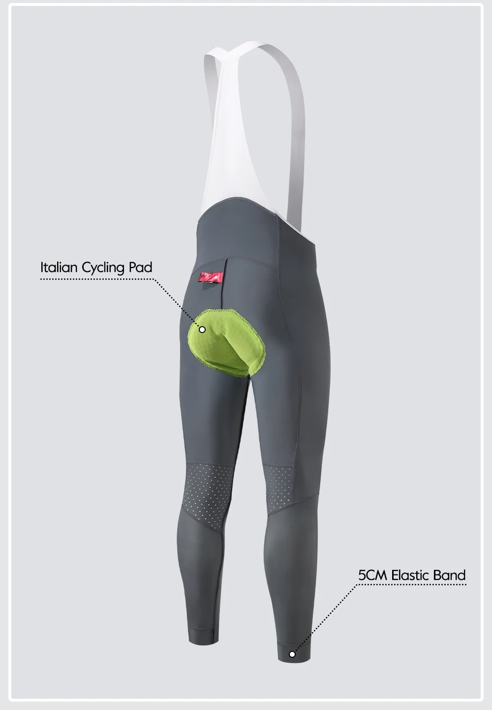 RION Herren Radsport-Trägerhose Fahrradhose MTB-Tights Rennrad-Trägerhose Winddicht Italienische Dolomiti-Polster Herbstbekleidung 6 8H – Detail 11