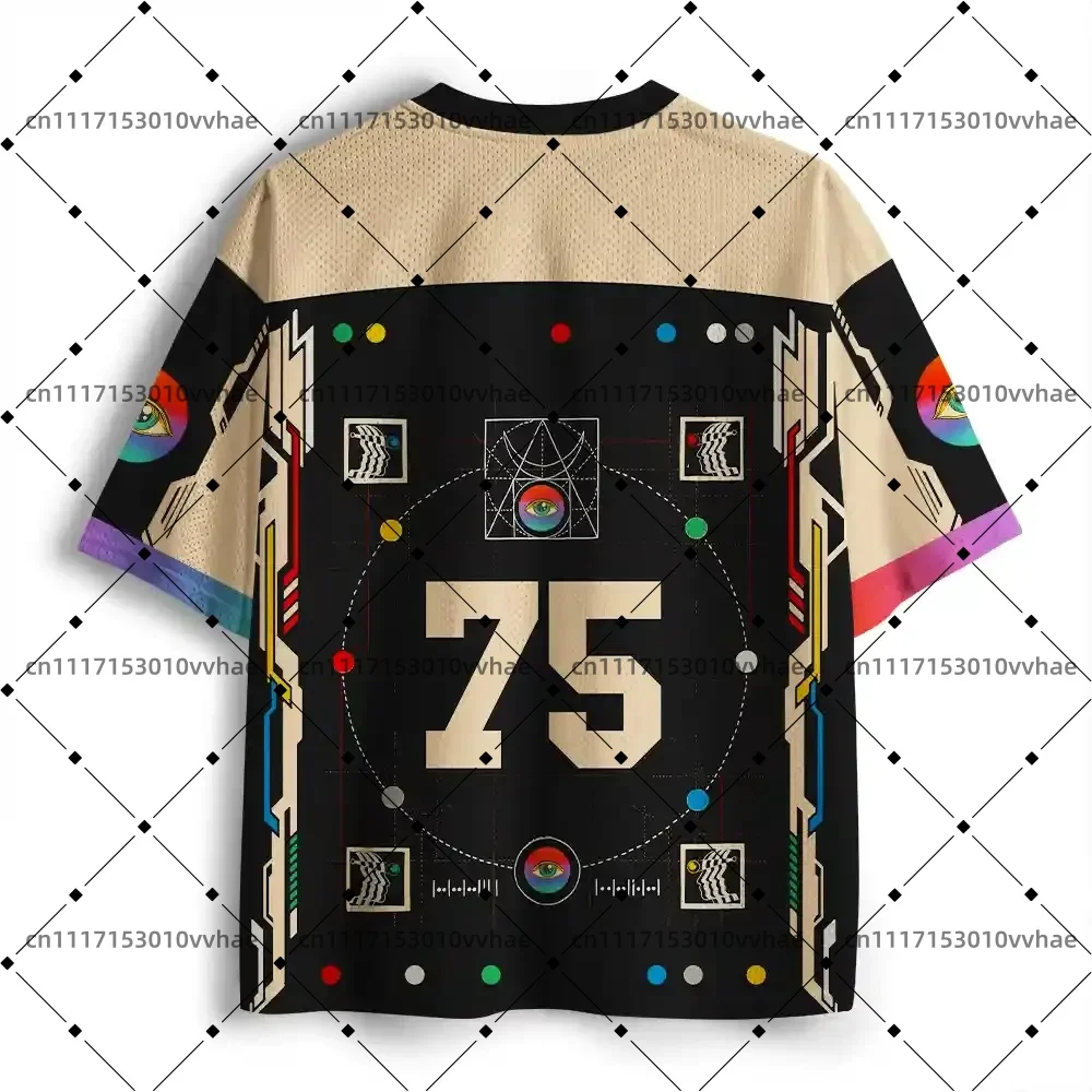 When Dreams Feel Real Mesh Jersey Design Digital Print V-Neck T-Shirt Comfortable Sports Short Sleeve