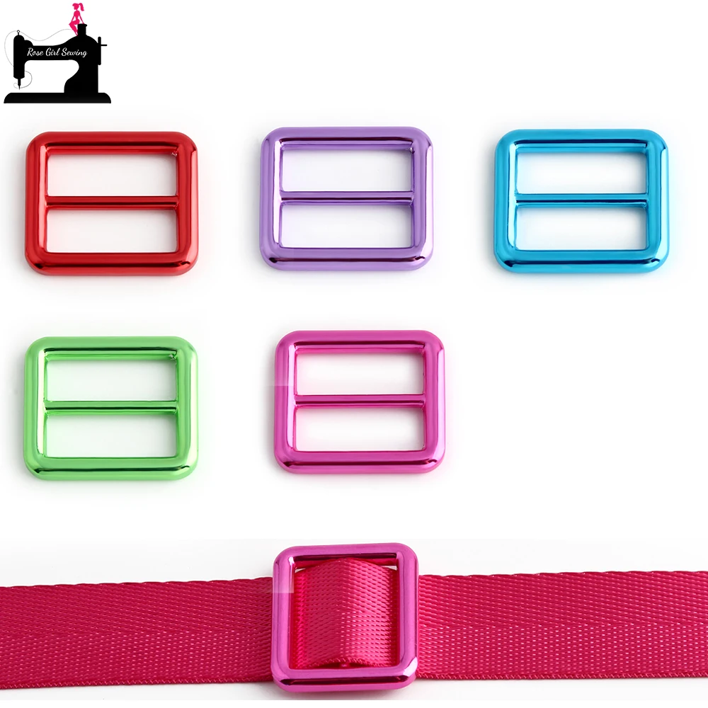 

5/20PCS 26mm Metal Tri-glide Buckle Square Ring Adjuster Buckle For Loop Leather Craft Bags Purse Shoulder Strap DIY Accessories