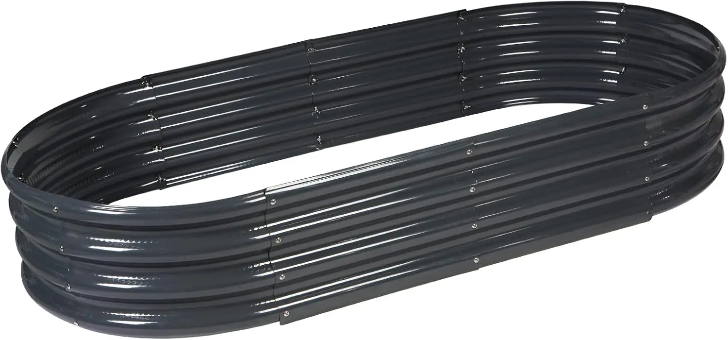 

Raised Garden Bed Galvanized Planter Box Outdoor Rot Resistant Metal Garden Bed Planter for Vegetables Flower Herb (3 Grey)