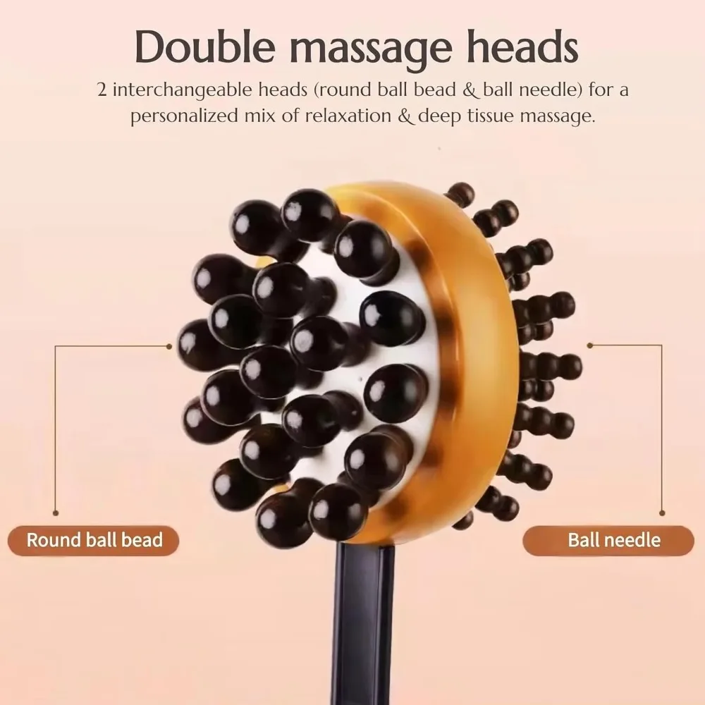 

Новый массажный молоток Meridians Relax с двойной головкой, деревянная массажная палочка, ручной ударный массажер