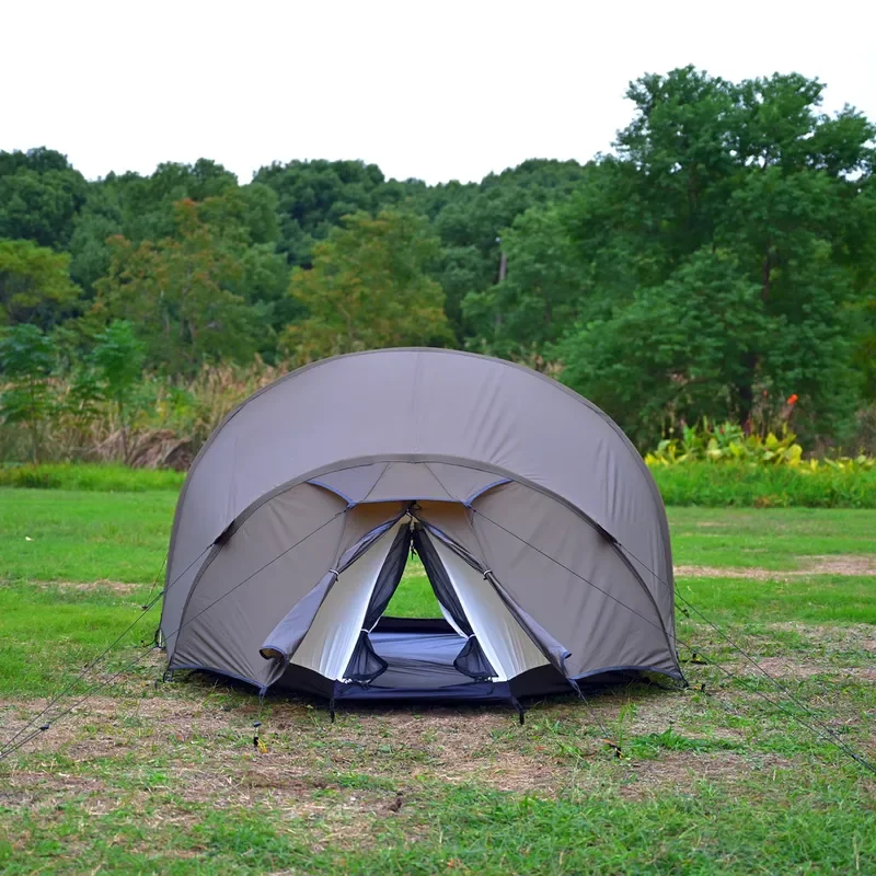 Custom Outdoor Camping Double Door Tunnel Tent Canopy Shelter Portable Silicon Coated Lightweight