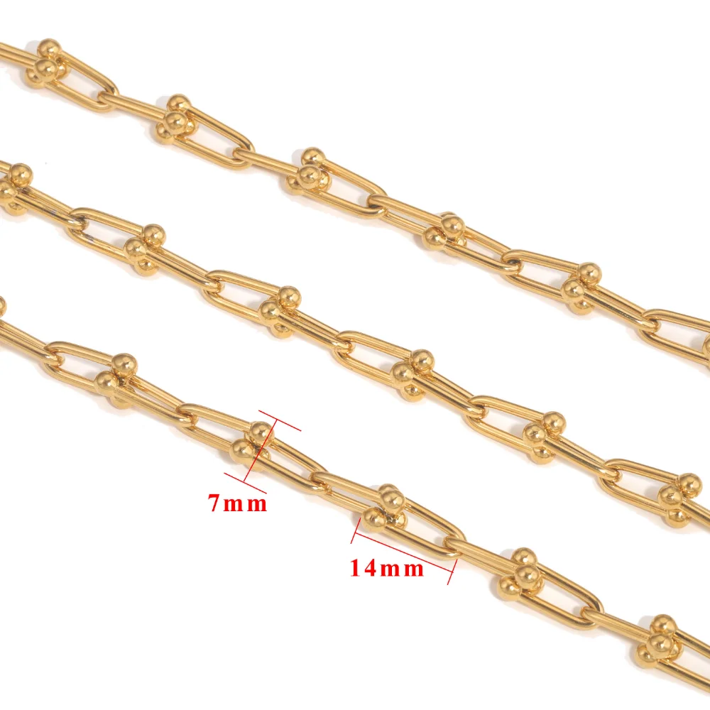 1M Stainless Steel Pvd Plated 18K Gold Chain Link Bulk Chains DIY Wallet Jewelry Necklace Making Handmade Supplies  Wholesale
