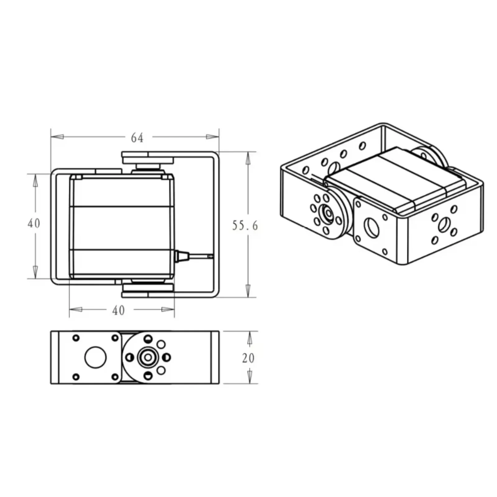 Servo numérique étanche à double arbre RDS3225, 25KG, avec support en U, pour Robot/voiture RC, engrenage métallique à couple élevé