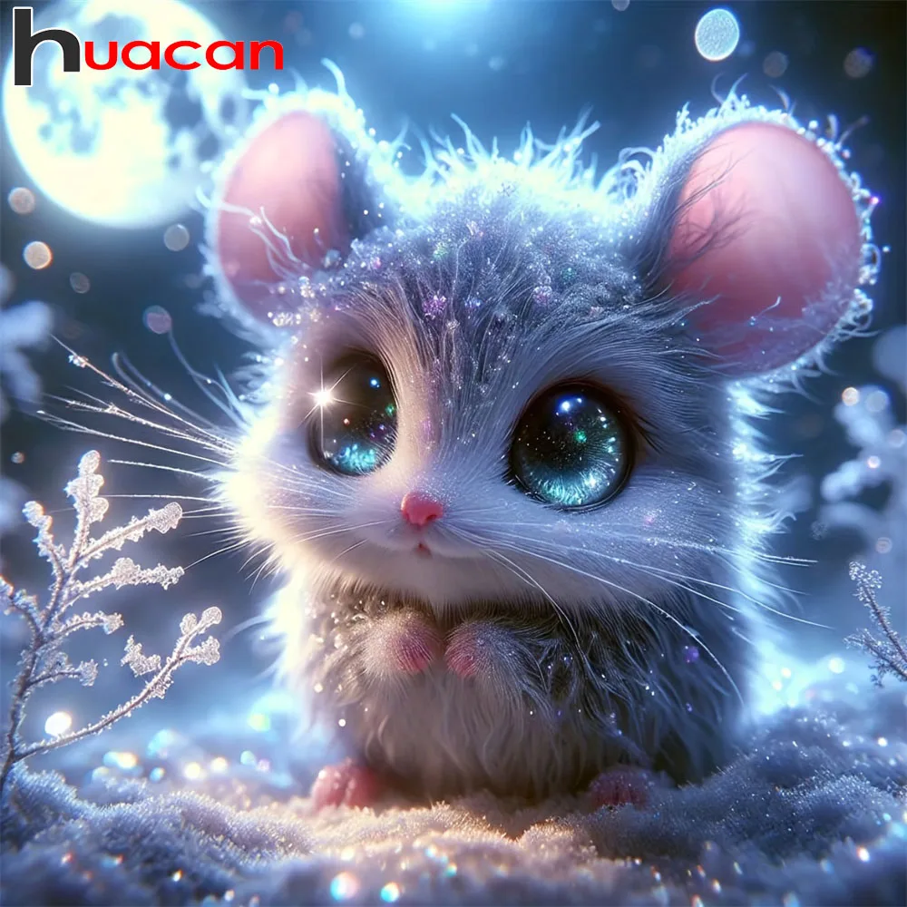 Huacan Diamantmalerei Wintermaus Diamantstickerei Landschaft Tier Neu 2026 Bild aus Strasssteinen