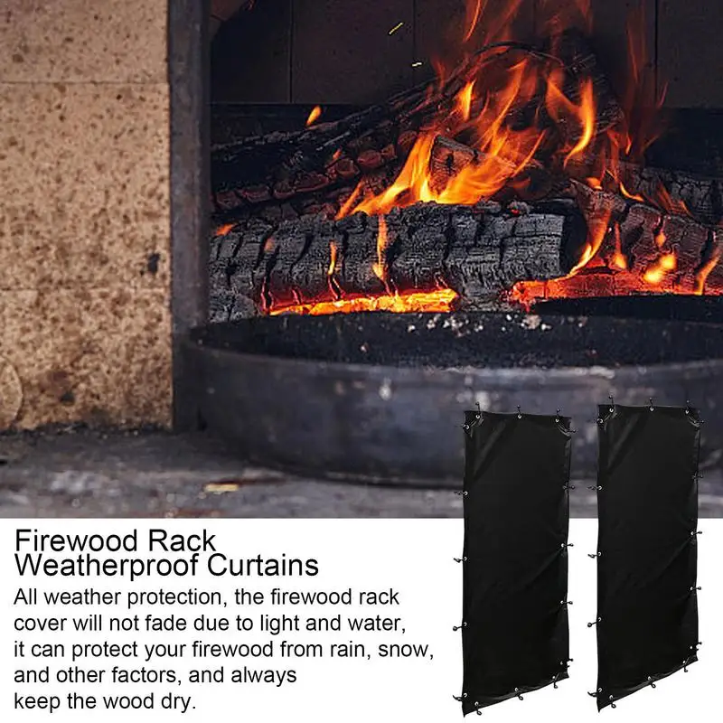 Firewood Rack Cover with Eyelets Wood Storage Dustproof Protection Cover Patio Garden Firewood Rack for Yard Patio Accessories