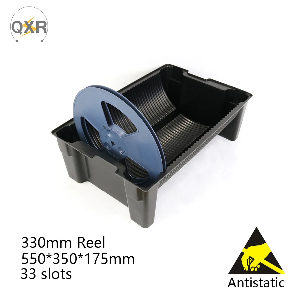 Q-RT3 ESD SMT SMD Reel Storage Rack Tray Big 330mm Coil 33 Slots Antistatic Reel Holder SMT Production Line SMD Box