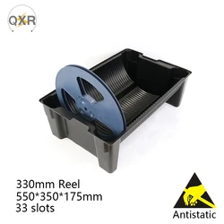 Q-RT3 ESD SMT SMD Reel Storage Rack Tray Big 330mm Coil 33 Slots Antistatic Reel Holder SMT Production Line SMD Box