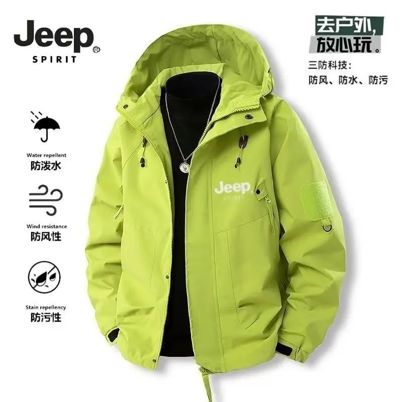JEEP Jeep Jacket for Men and Women Spring and Autumn 2026 New Windproof Hooded Sports Outdoor Loose Top