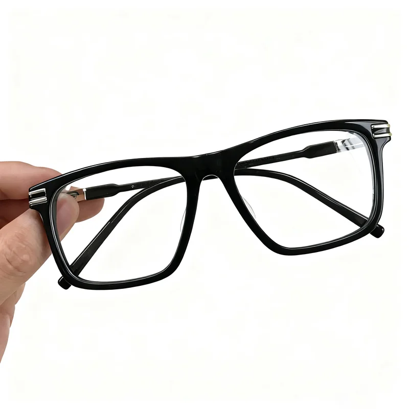 

Classical Men Square Fullrim Optical Frame 56-17-145 Imported Plank Business Casual for Prescription Glasses Accustomized