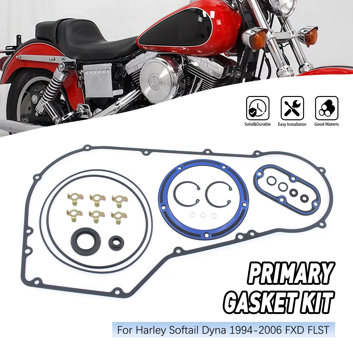

Motorcycle Primary Clutch Cover Gasket Set Kit For Dyna Convertible FXDS Fat Boy 1994-2005 EFI Softail Springer Classic FLSTSCI