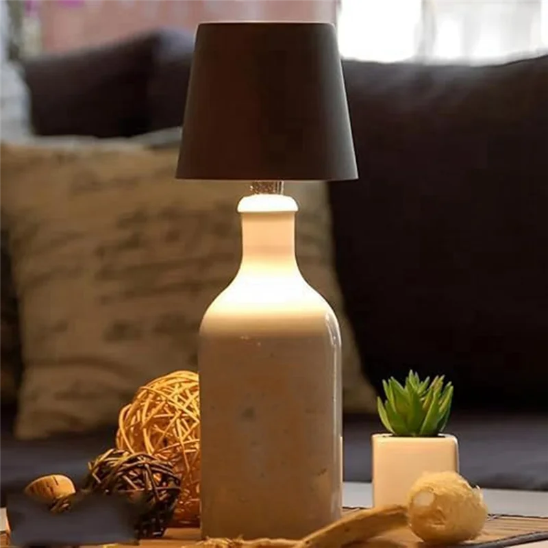 【Superdeals】Wireless Bottle Lamp,3 Color Stepless Dimming Pridola Bottle Lights,Touch LED Wine Bottle Lamp Light For Bars,Restau